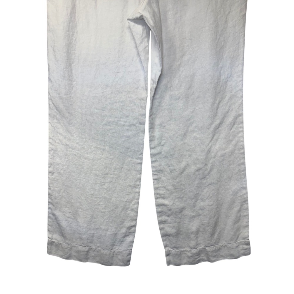 Tommy Bahama Womens White 100% Linen Drawstring Wide Leg Pants Size Medium - Picture 10 of 11
